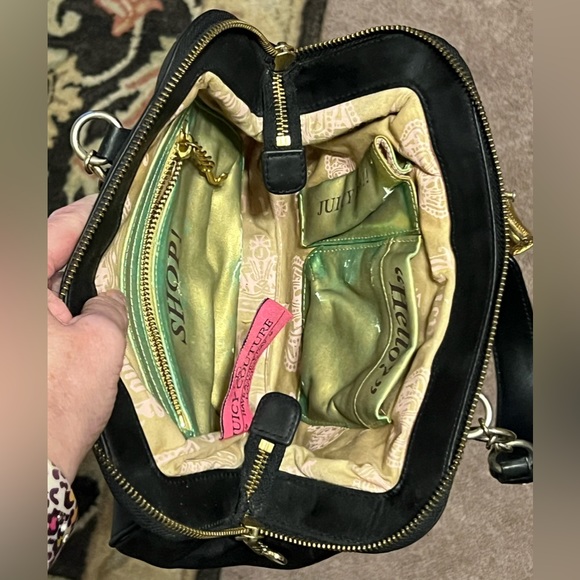SOLD!! Rare vintage y2k black blinged leather Juicy Couture purse bag. - Picture 11 of 16